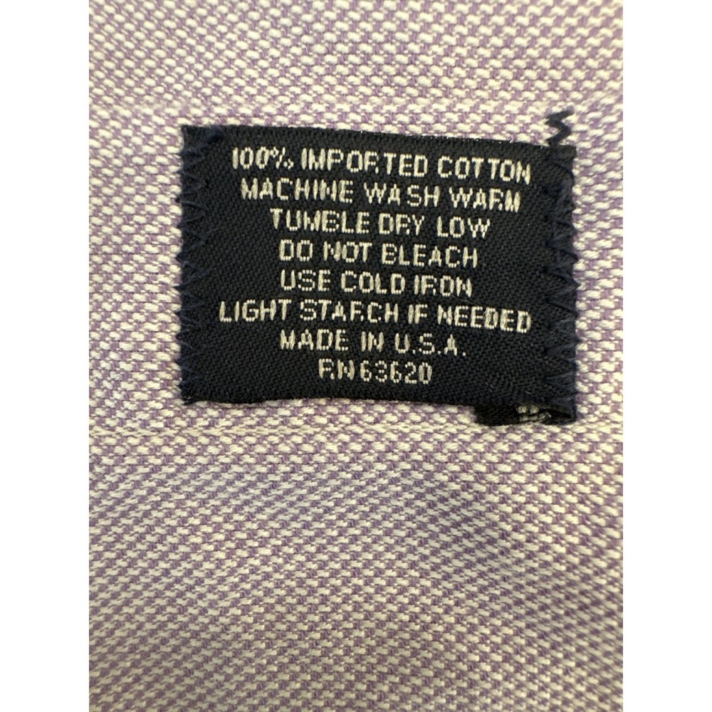Burberry London Mens Lavender Oxford Shirt Nova Check Flip Cuff Size 17 L USA - Picture 8 of 8